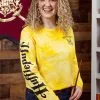 Cakeworthy Hufflepuff Tie Dye Long Sleeve Adult T-Shirt 1 Cakeworthy Hufflepuff Tie Dye Long Sleeve Adult T-Shirt -Harry Potter Gifts Shop adult cakeworthy hufflepuff tie dye long sleeve t shirt upda