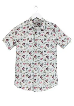 Harry Potter Light Print Button Up Shirt For Adults 11 Harry Potter Light Print Button Up Shirt For Adults -Harry Potter Gifts Shop adult harry potter light print button up shirt alt 4