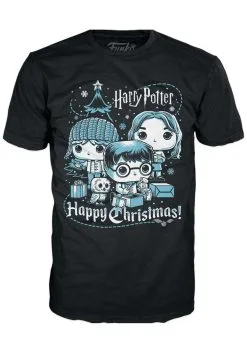 Boxed Tee: Harry Potter Holiday - Ron, Hermione, Harry Adult Christmas Shirt