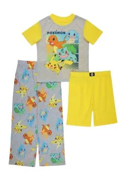 3 Piece Pokemon Action Sleep Set For Boys
