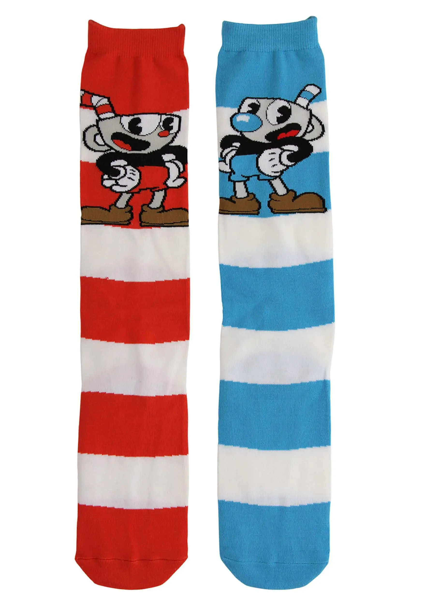 Cuphead & Mugman Striped Knee High Socks 4 Cuphead & Mugman Striped Knee High Socks - Image 2