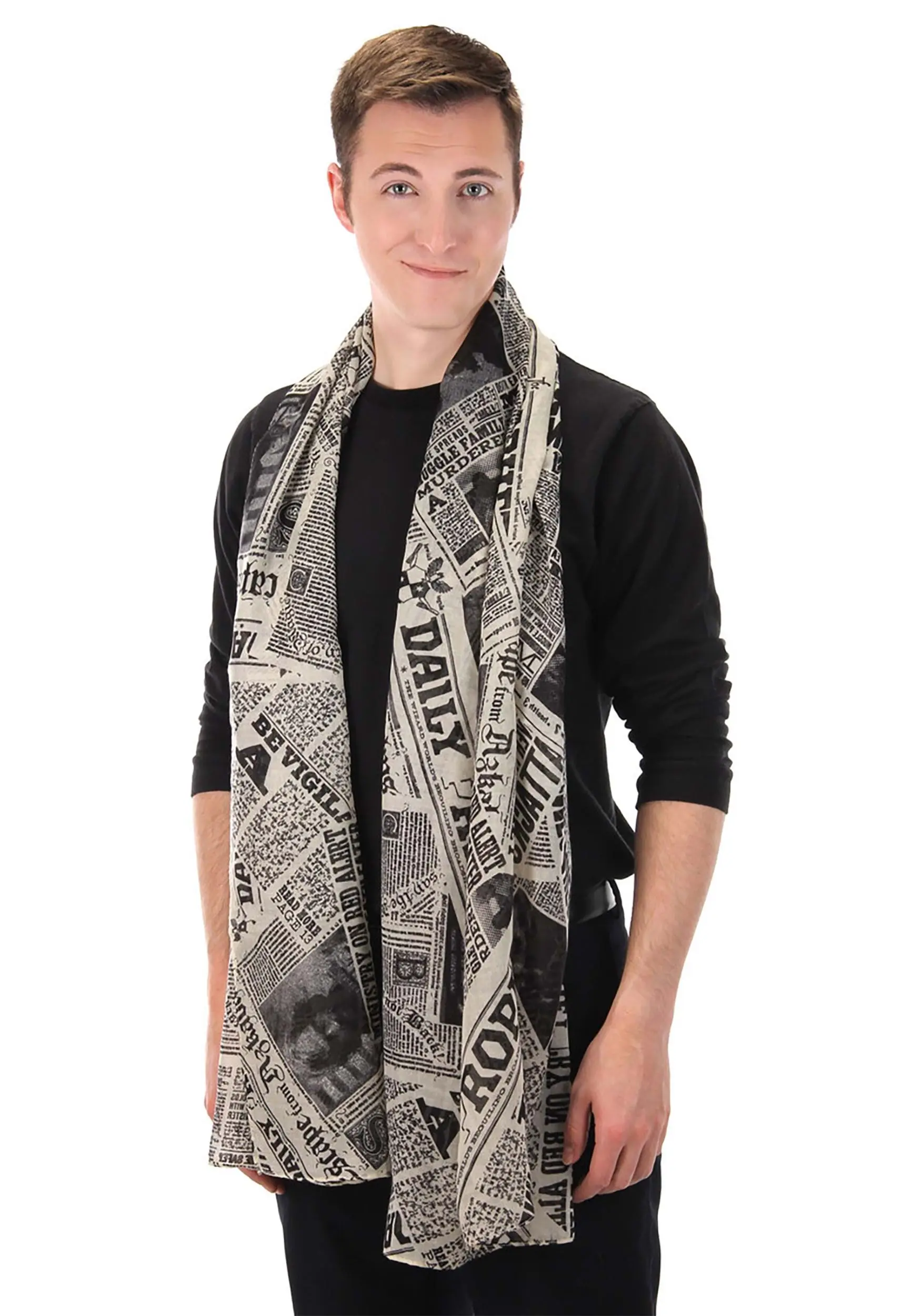 Daily Prophet Newspaper Print Lightweight Scarf 4 Daily Prophet Newspaper Print Lightweight Scarf - Image 2