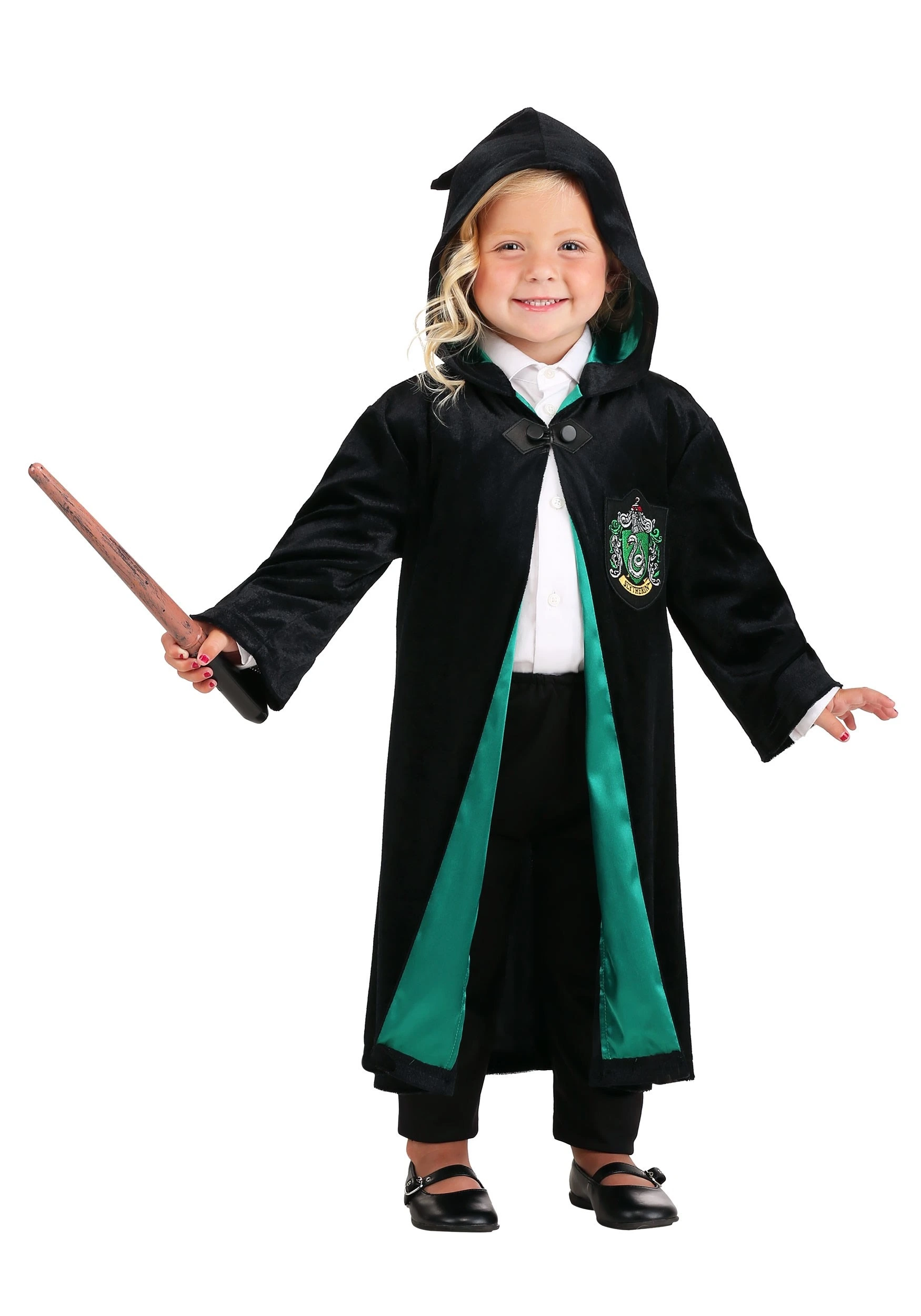 Harry Potter Toddler Deluxe Slytherin Robe 4 Harry Potter Toddler Deluxe Slytherin Robe - Image 2