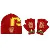 Harry Potter Gryffindor Beanie & Fingerless Gloves With Mitten Flap Set 2 Harry Potter Gryffindor Beanie & Fingerless Gloves With Mitten Flap Set -Harry Potter Gifts Shop harry potter gryffindor beanie and fingerless gloves set
