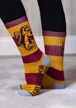 Harry Potter Gryffindor Stripe Rugby Crew Socks 9 Harry Potter Gryffindor Stripe Rugby Crew Socks -Harry Potter Gifts Shop harry potter gryffindor rugby strip crew socks alt 3