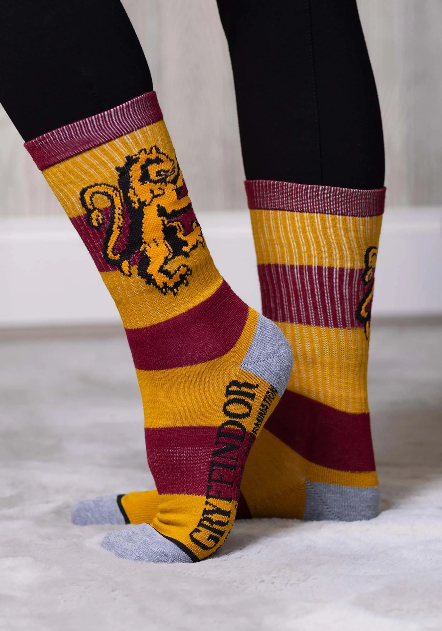 Harry Potter Gryffindor Stripe Rugby Crew Socks 6 Harry Potter Gryffindor Stripe Rugby Crew Socks - Image 4