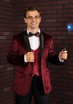 Harry Potter Gryffindor Deluxe Vest For Men 11 Harry Potter Gryffindor Deluxe Vest For Men -Harry Potter Gifts Shop harry potter gryffindor velvet vest alt 1