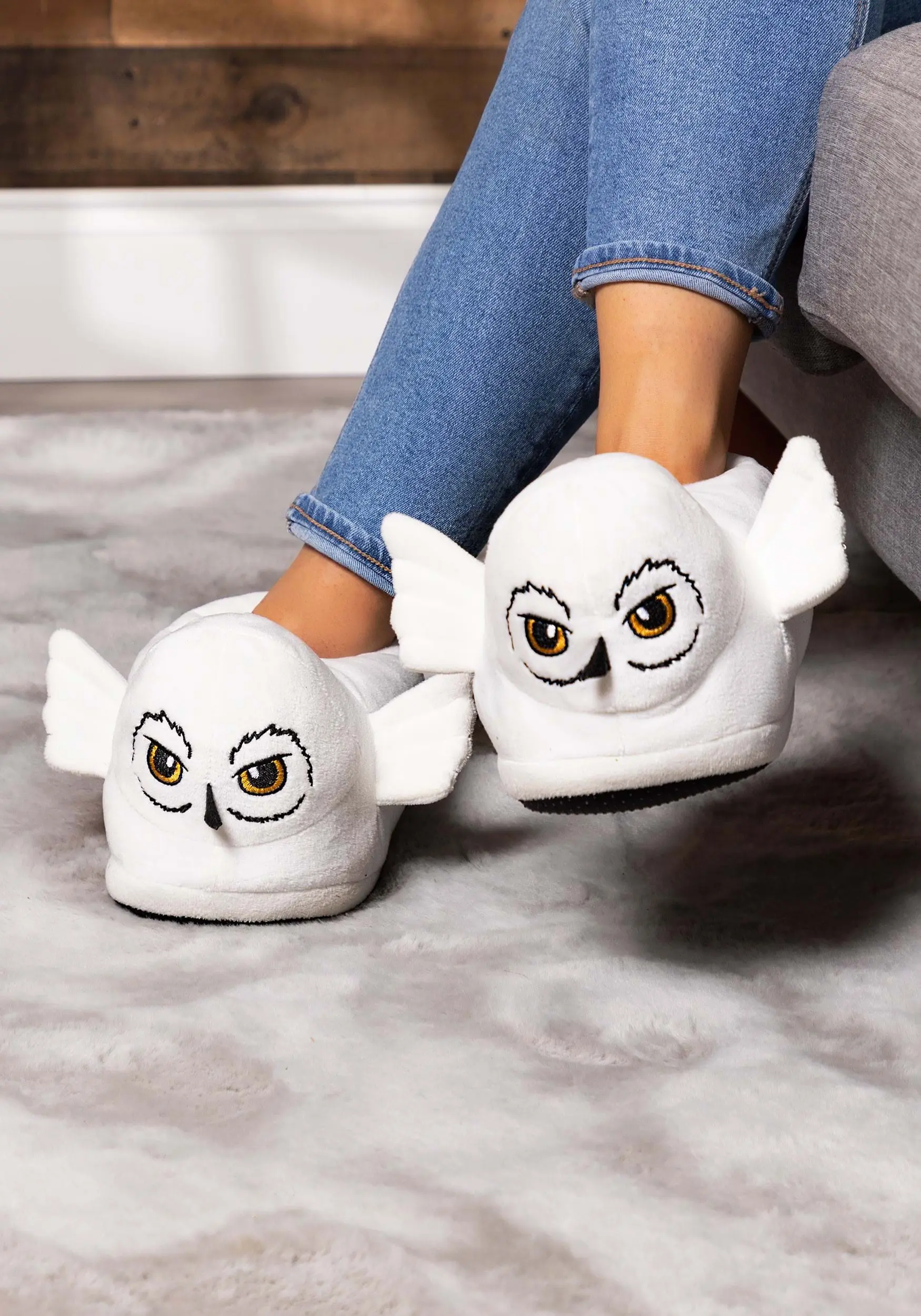 Adult Harry Potter Hedwig Slippers 3 Adult Harry Potter Hedwig Slippers