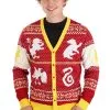Adult Harry Potter Hogwarts Ugly Christmas Cardigan -Harry Potter Gifts Shop harry potter hogwarts adult ugly christmas cardigan