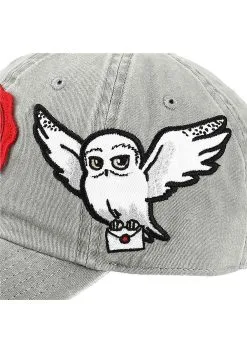 Harry Potter Hogwarts Felt Stamp With Hedwig On The Side Curved Bill -Harry Potter Gifts Shop harry potter hogwarts felt stamp with hedwig side alt 4