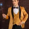 Harry Potter Hufflepuff Deluxe Men's Blazer 1 Harry Potter Hufflepuff Deluxe Men's Blazer -Harry Potter Gifts Shop harry potter hufflepuff velvet blazer