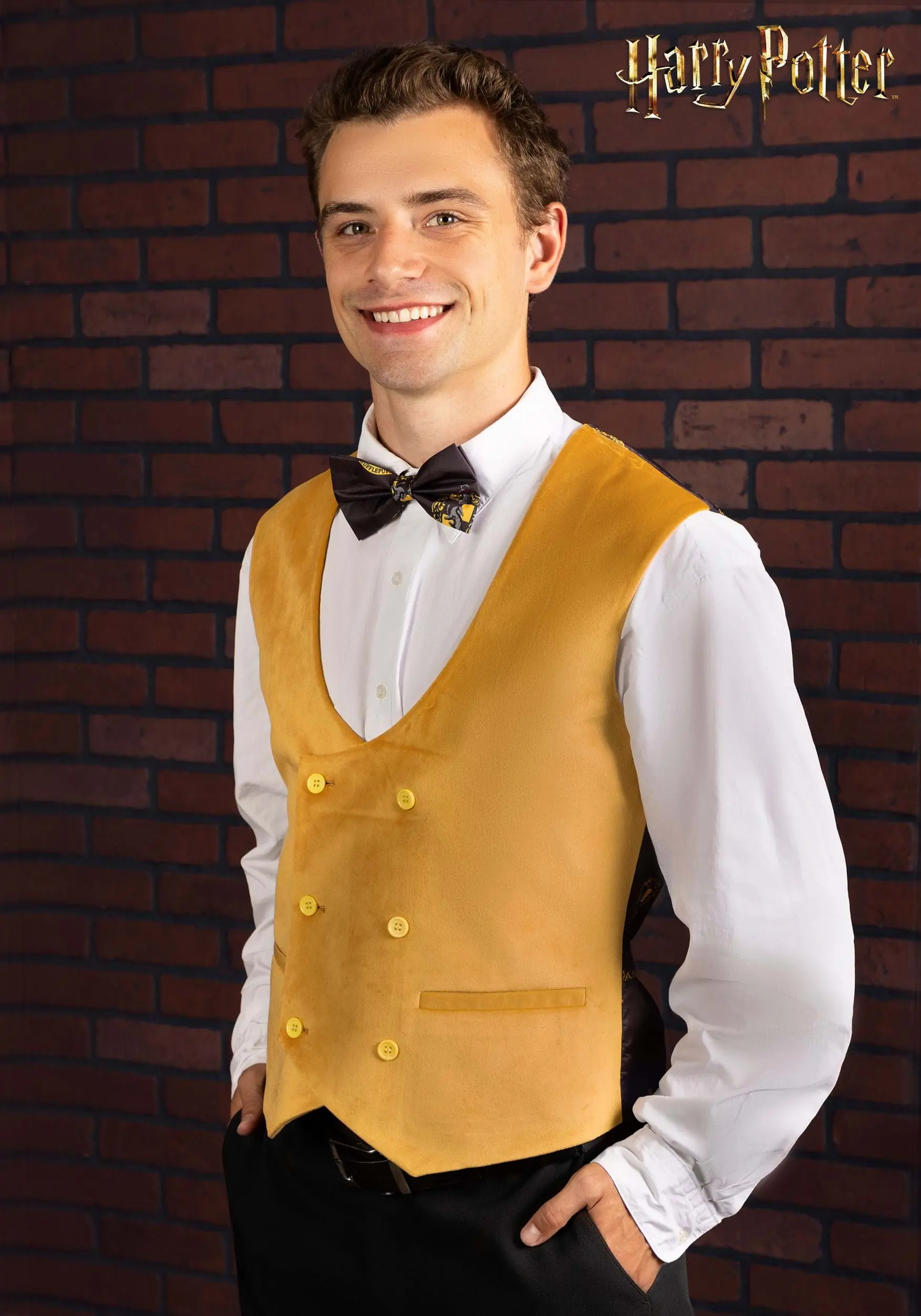 Harry Potter Hufflepuff Deluxe Men's Vest 3 Harry Potter Hufflepuff Deluxe Men's Vest