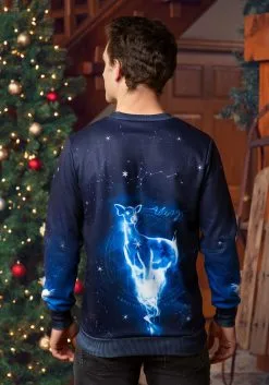 Harry Potter Patronus Ugly Sweatshirt For Adults -Harry Potter Gifts Shop harry potter patronus adult ugly sweatshirt alt 11