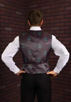 Harry Potter Slytherin Deluxe Men's Vest 12 Harry Potter Slytherin Deluxe Men's Vest -Harry Potter Gifts Shop harry potter slytherin velvet vest alt 1