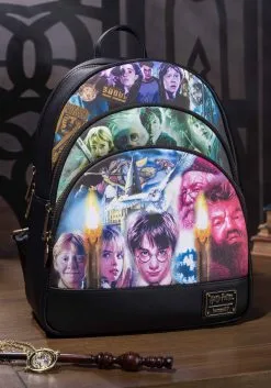 Harry Potter Trilogy Triple Pocket Mini Backpack By Loungefly