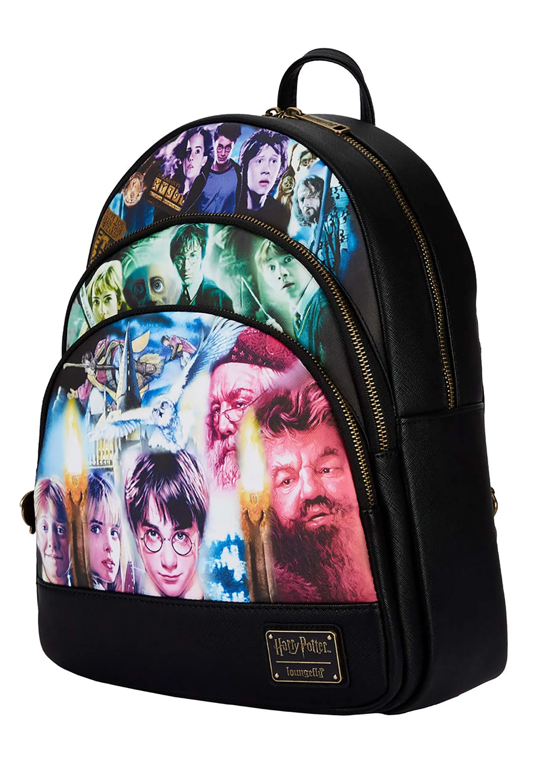 Harry Potter Trilogy Triple Pocket Mini Backpack By Loungefly 4 Harry Potter Trilogy Triple Pocket Mini Backpack By Loungefly - Image 2