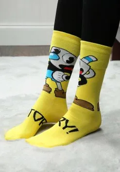 Mugman Victory! Crew Socks 11 Mugman Victory! Crew Socks -Harry Potter Gifts Shop mugman victory crew socks alt 2