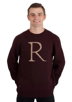 Ron Weasley "R" Christmas Sweater For Adults 14 Ron Weasley "R" Christmas Sweater For Adults -Harry Potter Gifts Shop ron weasley r christmas sweater alt 4