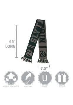 Slytherin Reversible Knit Scarf -Harry Potter Gifts Shop slytherin reversible knit scarf alt 3