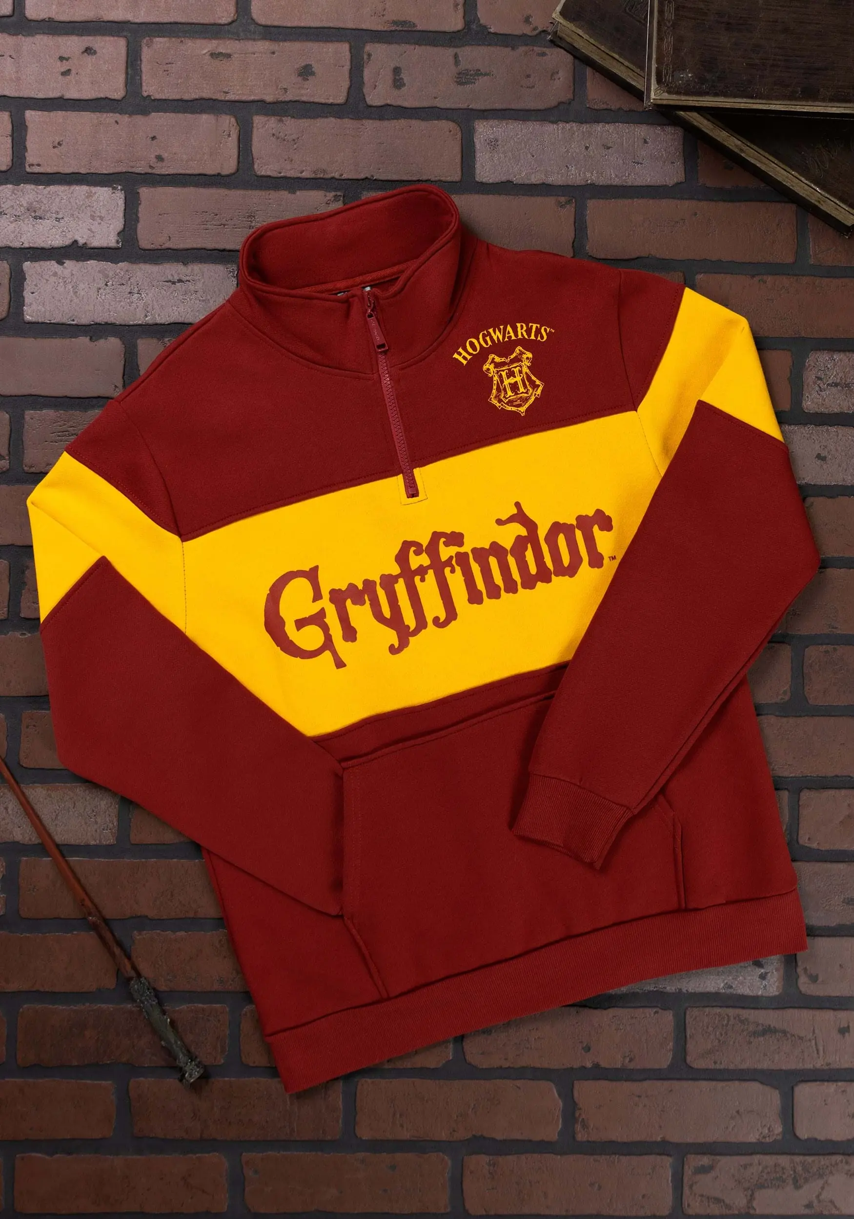 Cakeworthy Gryffindor 1/4 Zip Sweater For Adults 4 Cakeworthy Gryffindor 1/4 Zip Sweater For Adults - Image 2
