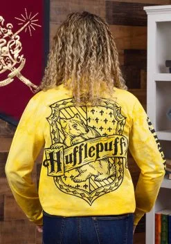 Cakeworthy Hufflepuff Tie Dye Long Sleeve Adult T-Shirt 10 Cakeworthy Hufflepuff Tie Dye Long Sleeve Adult T-Shirt -Harry Potter Gifts Shop unisex hufflepuff tie dye long sleeve t shirt alt 2