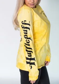 Cakeworthy Hufflepuff Tie Dye Long Sleeve Adult T-Shirt 11 Cakeworthy Hufflepuff Tie Dye Long Sleeve Adult T-Shirt -Harry Potter Gifts Shop unisex hufflepuff tie dye long sleeve t shirt alt 3