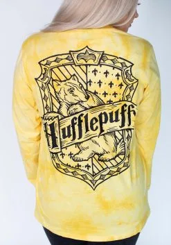 Cakeworthy Hufflepuff Tie Dye Long Sleeve Adult T-Shirt 12 Cakeworthy Hufflepuff Tie Dye Long Sleeve Adult T-Shirt -Harry Potter Gifts Shop unisex hufflepuff tie dye long sleeve t shirt alt 4