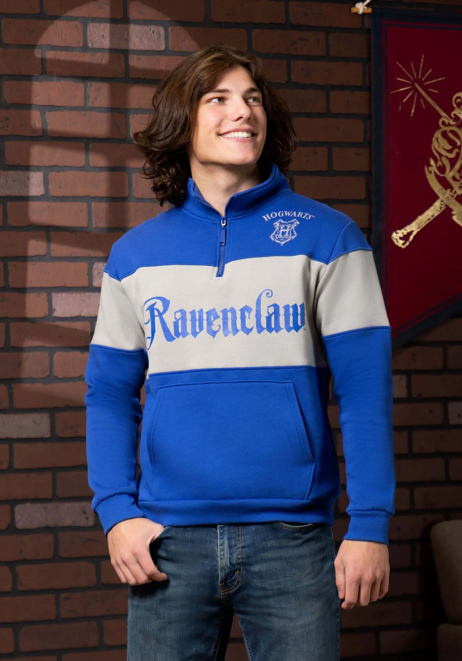 Cakeworthy Ravenclaw 1/4 Zip Sweater For Adults 8 Cakeworthy Ravenclaw 1/4 Zip Sweater For Adults - Image 6